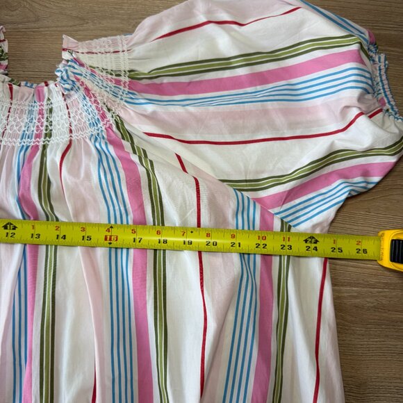 NWOT Hill House The Genevieve Nap Dress Size Medium Rainbow Stripe Cotton Medium - Picture 10 of 15